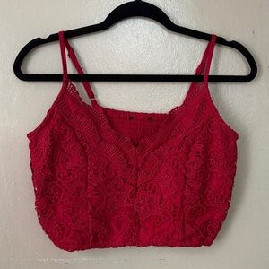Elegant Red Lace Women’s Top
